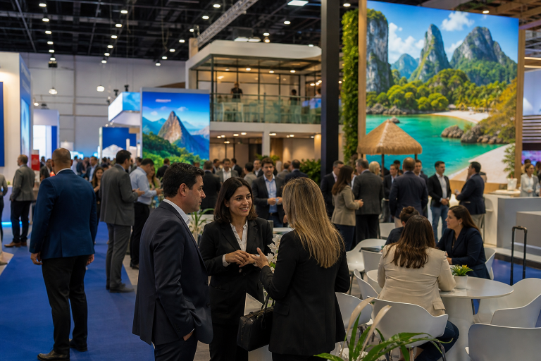 BTM 2026 reúne mais de 5 mil profissionais do turismo em Fortaleza nos dias 22 e 23 de outubro Profissionais circulam por feira de turismo em centro de convenções.